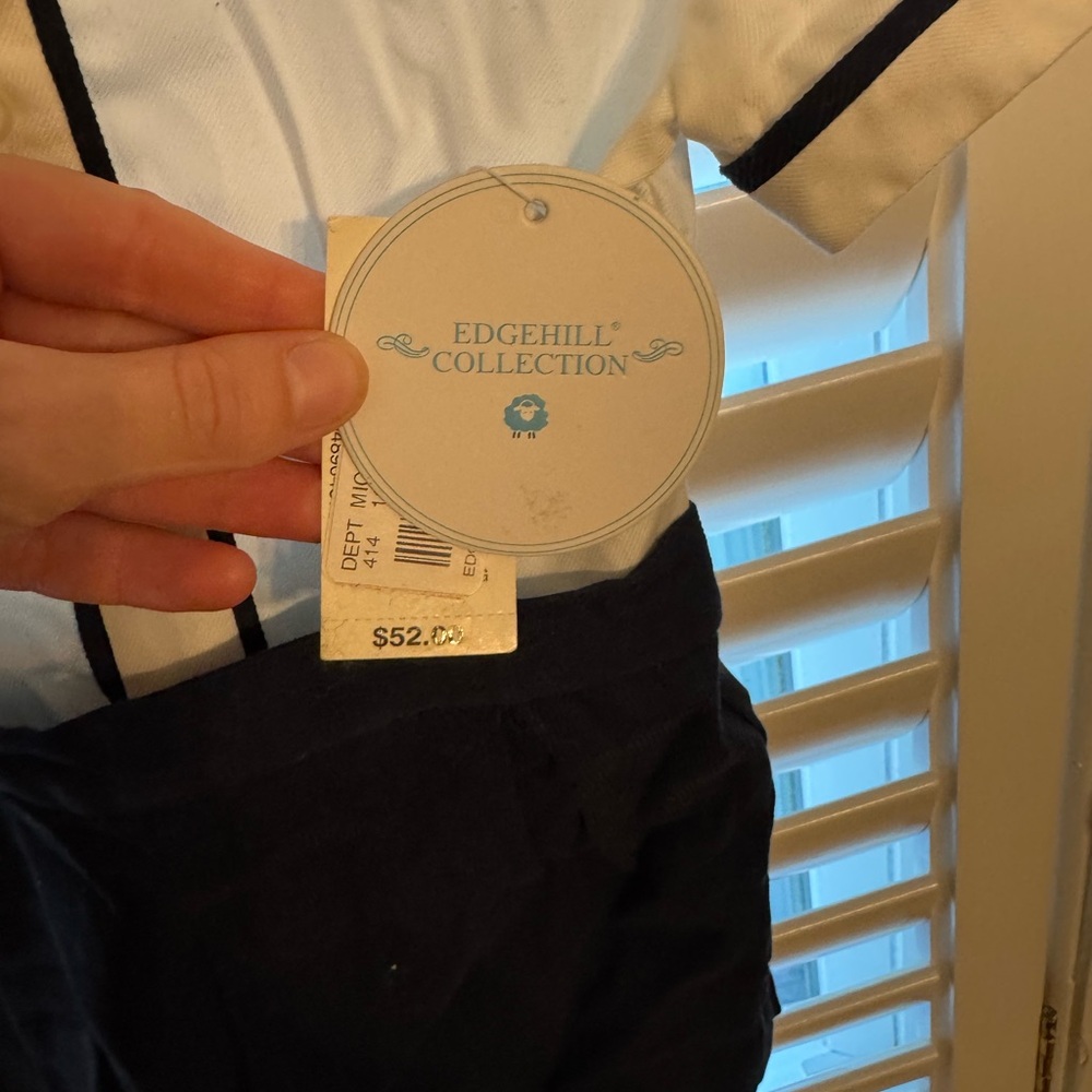 Edgehill Collection Button-On (Bobby) suit. Navy blue and white. New with tags - Picture 2 of 8